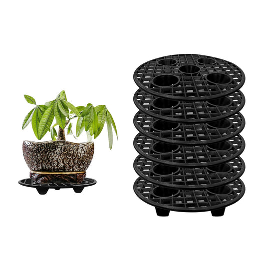 Plant Riser Indoor Outdoor, Plant Level Pot Elevator- 8 inch Plant Riser Holder Plastic Floor Protector Plant Trivet, Heavy Planter Holder for Prevent Rot and Damage on Patio & Deck (8inch X 6Pack)