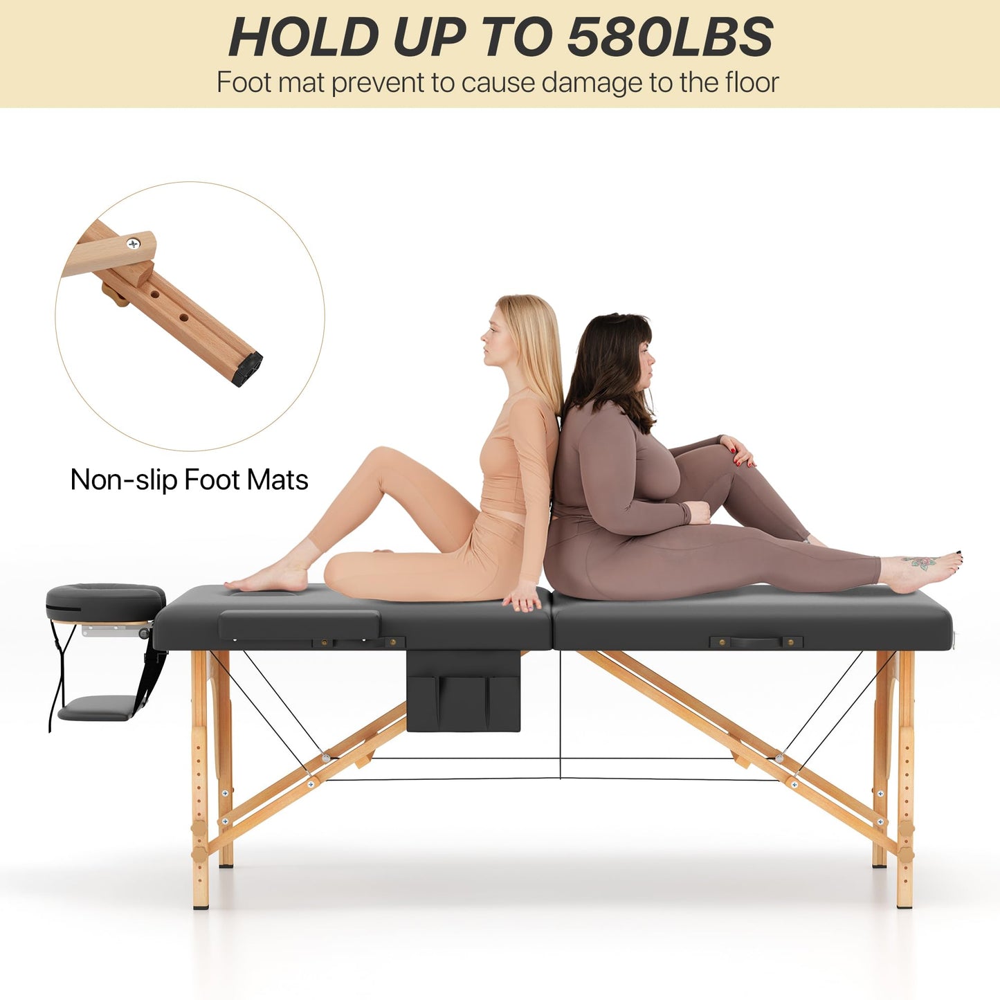 KCC Memory Foam Massage Table Premium Portable Foldable Massage Bed Height Adjustable, 84 Inches Long 28 Inchs Wide Home Salon Spa Bed Tattoo Table with Accessories &Carrying Case, Easy Set Up