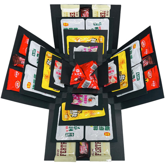 AIRGBW 5-Layer Explosion Photo Box | DIY Surprise Gift for Birthdays, Anniversaries & Holidays | Memory Gift Box (Black)