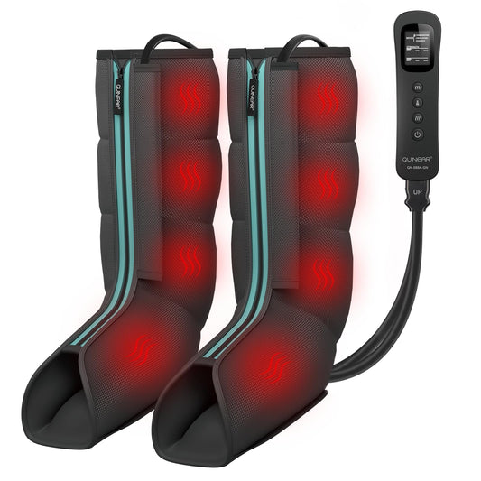 QUINEAR Leg Massager for Circulation and Pain Relief, Heating Leg Compression Massager with 3 Modes, Foot and Calf Massager with 3 Intensities 3 Heats - Gift for Mom and Dad