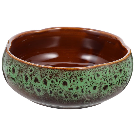 Happyyami Hydroponic Water Planter Pot Ceramic Succulent Bonsai Pot Water Lily Narcissus Planting Bowl Flowerpot Container Garden Decoration ( Style b )