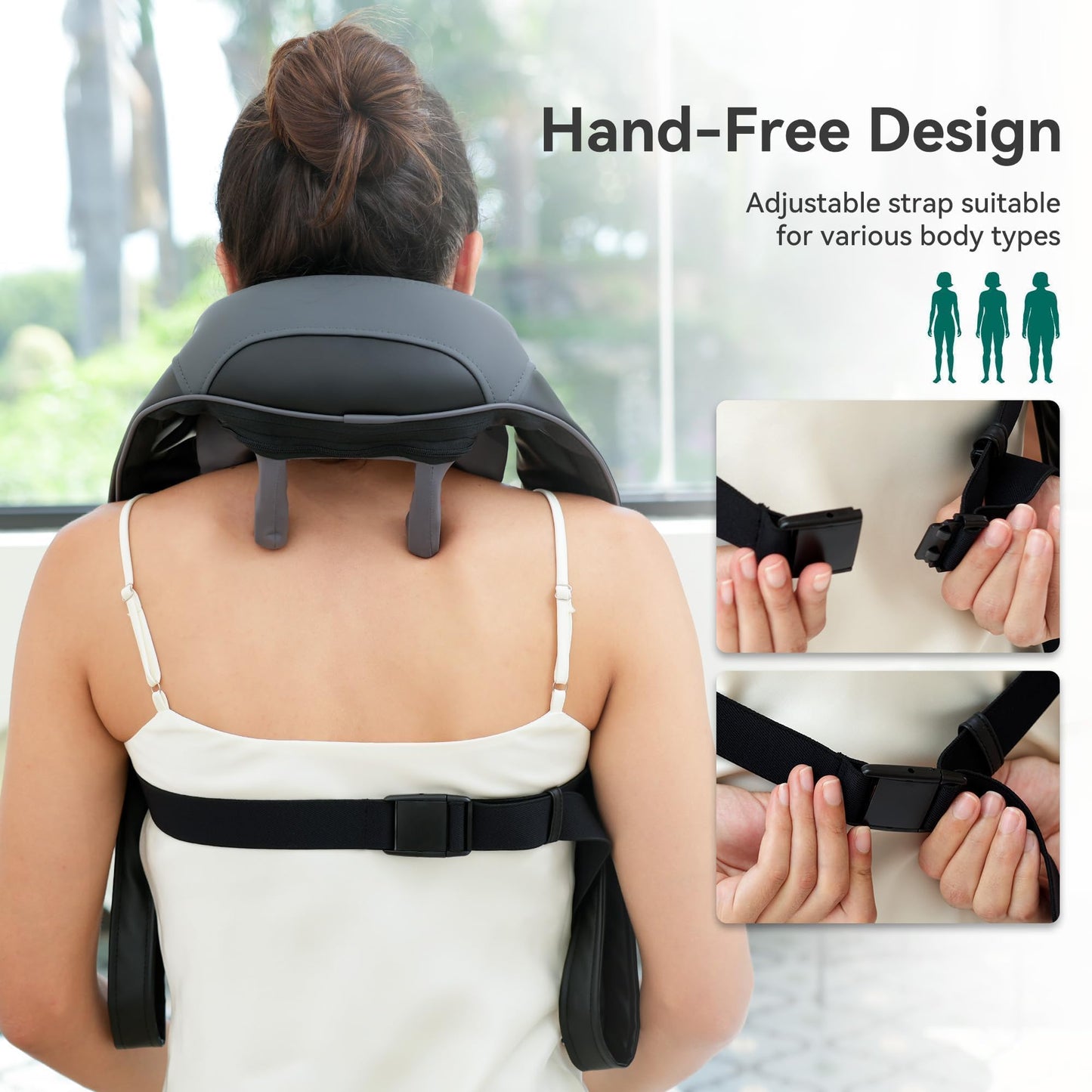 Snailax Cordless Neck Shoulder Massager with Heat for Pain Relief Deep Tissue, Upgarded 4D Kneading, Shiatsu Back Neck Massager Pillow for Neck, Shoulders Back, Gifts for Men Women Mom Dad