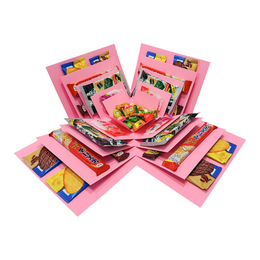 LOOMROOT Gift Box for Holidays, 5 Layer Surprise Picture Box Opens Up, Multi Layer DIY Photos Gift for Birthdays (PINK)