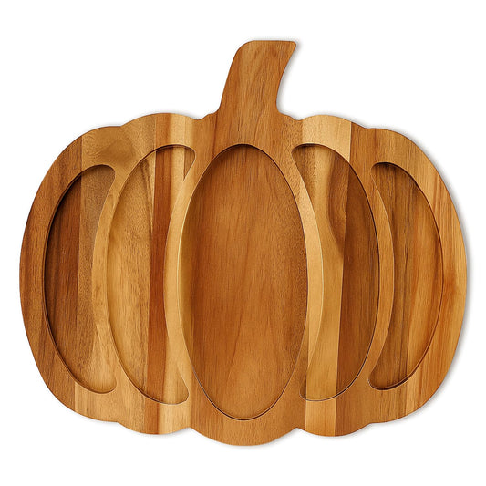 Renawe Acacia Wood Pumpkin Decor Halloween Charcuterie Boards for Kitchen Halloween Decoration Rustic Fall Serving Tray Food Dish Wooden Pumpkins Platter Thanksgiving Decorative Cheese Turkey Board