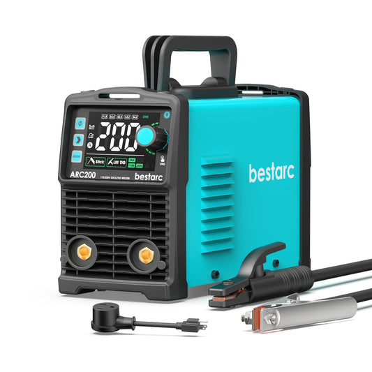 bestarc Stick Welder, 200Amps Large LED Display ARC/Lift TIG Welding Machine, 110V/220V Dual Voltage, IGBT Inverter Synergic Control Portable MMA Welder Machine with Hot Start, Arc Force and VRD