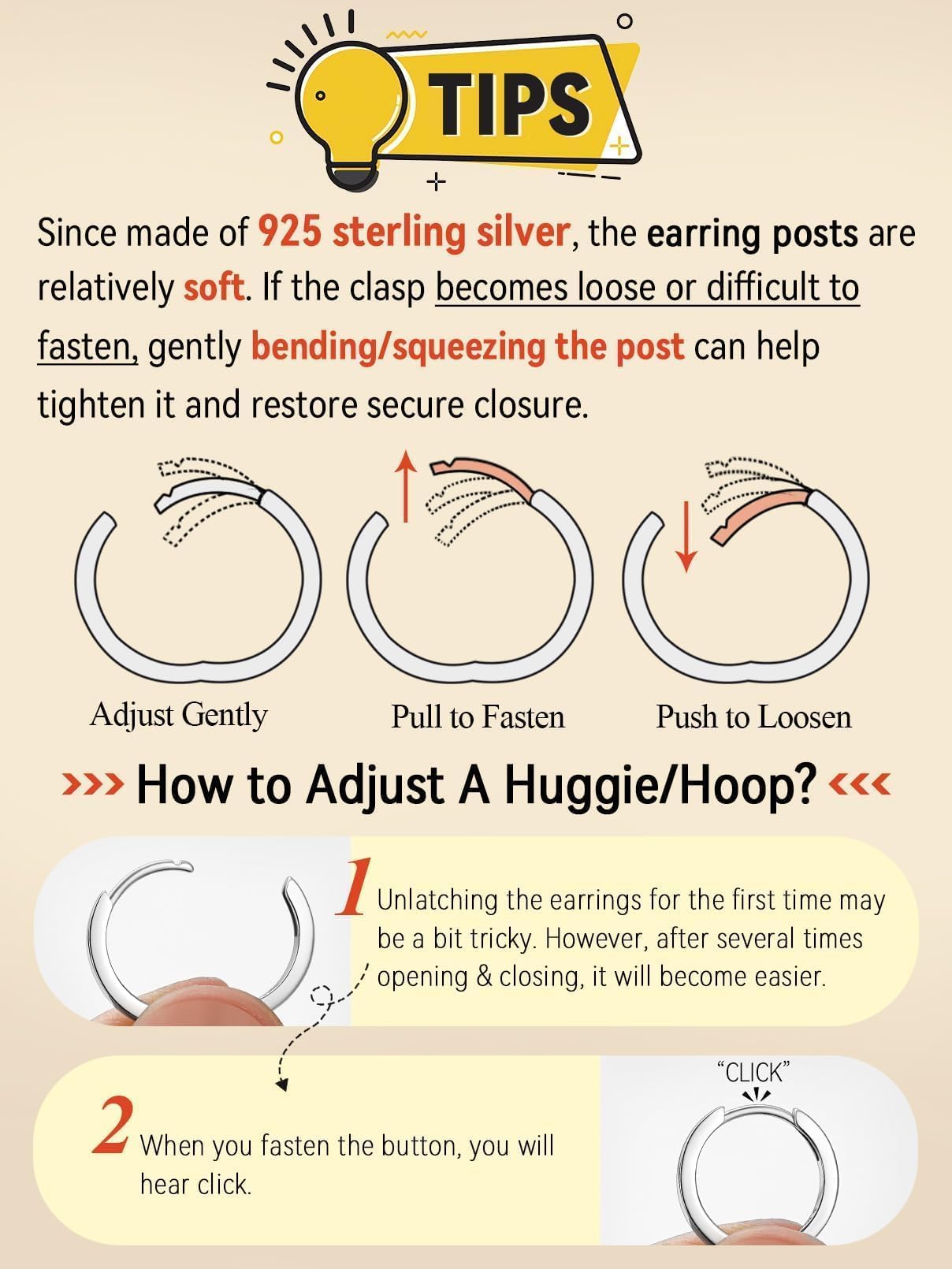 FaithHeart 925 Sterling Silver Cubic Zirconia Huggie Hoop Earrings, Small Silver Hoop Earring for Women, Hypoallergenic Cartilage Earrings for Women 8mm