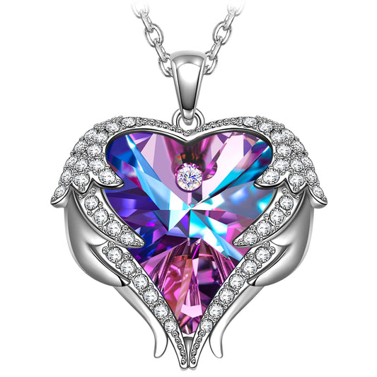 Kate Lynn Angel Wings Heart Necklaces for Women Pendant Necklace, Birthday Gifts for Women Girlfriend Christmas Mothers Day Gifts for Mom Wife Daughter, Anniversary Love Jewelry for Her