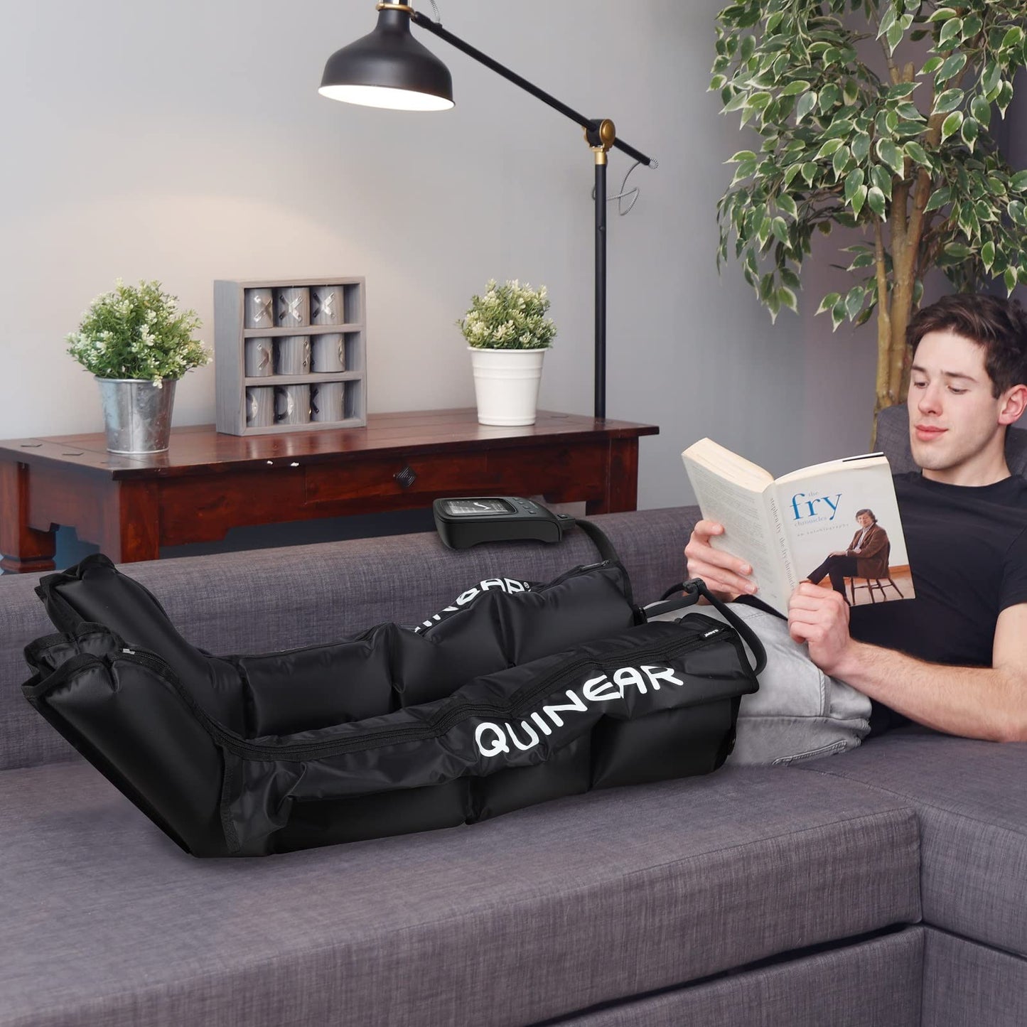 QUINEAR Air Compression Recovery System, Professional Sequential Device for Massage Therapy, Foot and Leg Recovery Boots to Improve Circulation for Athletes, FSA-HSA Eligible (Medium)