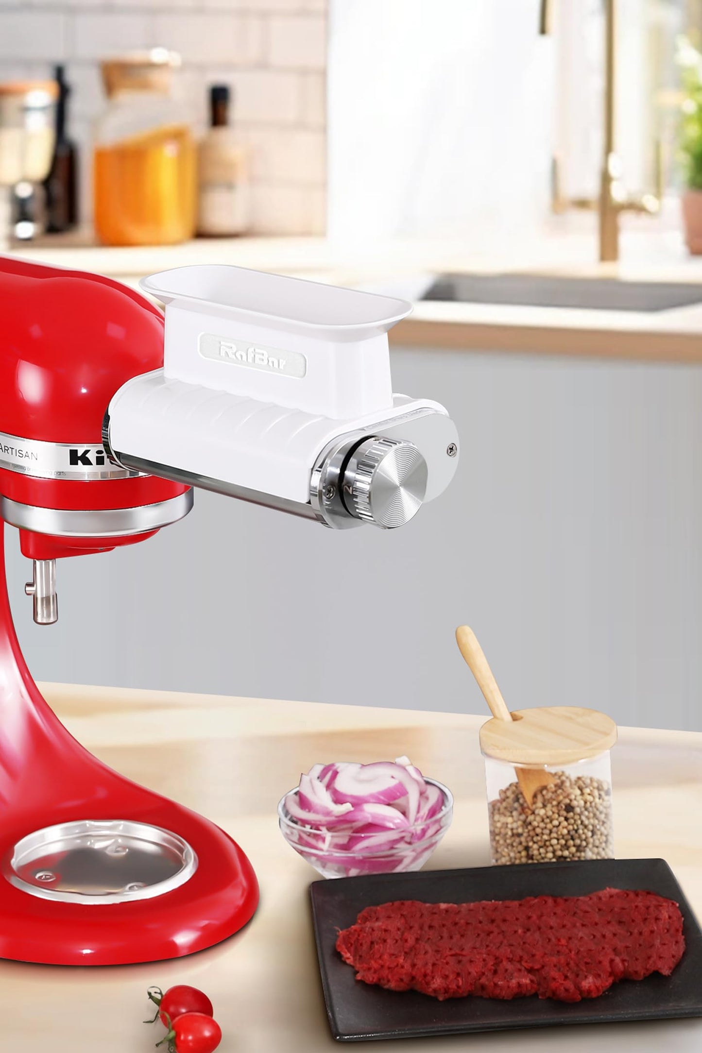 Meat Tenderizer Attachment for KitchenAid, Tenderizer Machine for Kitchen aid & Cuisinart SM50 Stand Mixers, Meat Tenderizer Tool, All Parts Dishwasher Safe