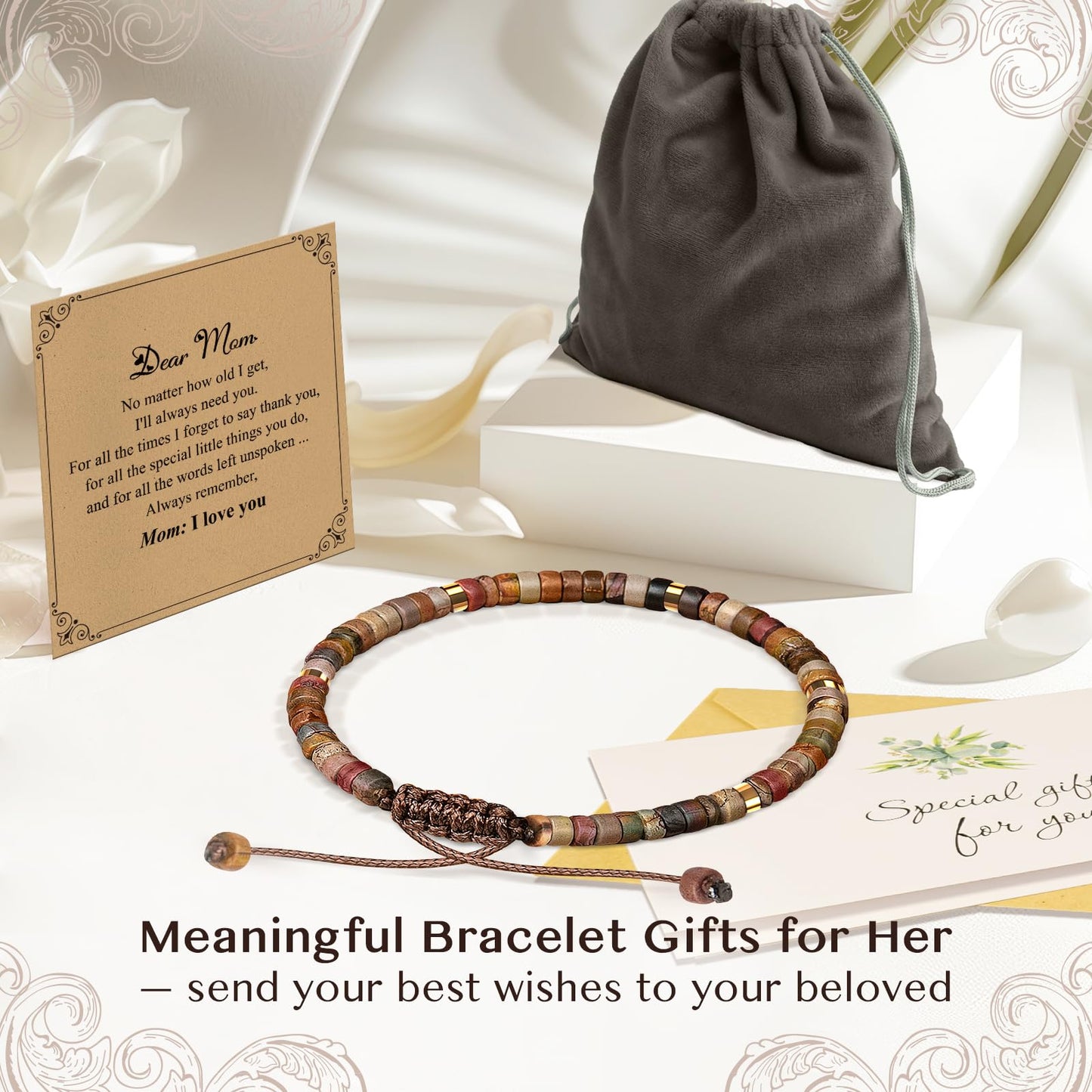 ZOKCC Niece Bracelets Gifts from Auntie Healing Natural Stone Beads Bracelets - Inspirational Mothers Day Christmas Birthday Gifts for Niece