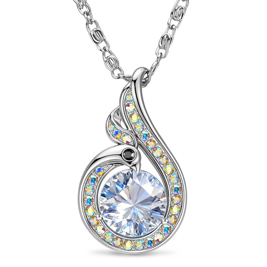 Kate Lynn Phoenix Birthstone Necklaces for Women Pendant Necklace Crystal Jewelry, Birthday Gifts for Women Wife Girlfriend Mothers Day Gift for Mom Daughter Unique Lady Christmas Jewelry Gift for Her, April Birthstone Necklace