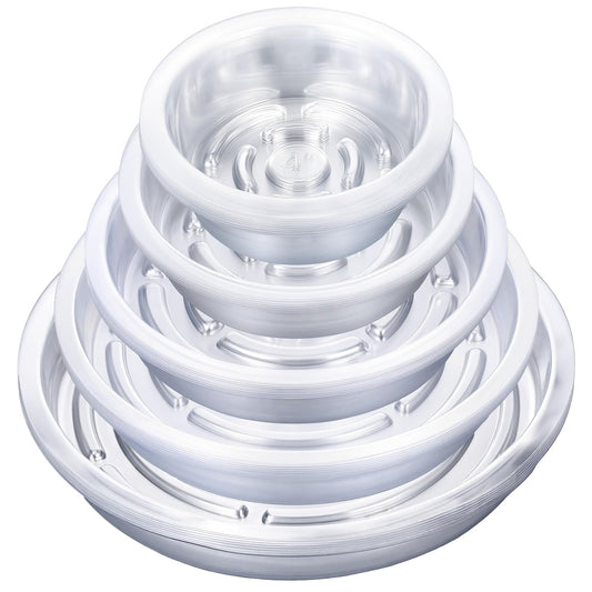 Ckhoid 50PCS Clear Plant Saucers 4/6/8/10/12 Inch Plastic Plant Pot Trays Round Water Tray Flower Pot Saucers Drip Plate Dish for Garden Indoor & Outdoor Planters