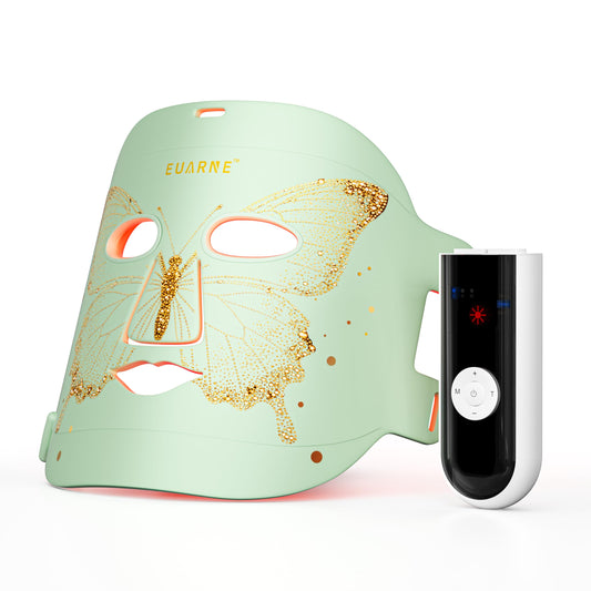 Red Light Therapy for Face, LED Face Mask Light Therapy, 324 LEDs and 4 Modes Light Therapy Mask, Infrared Face Mask Light Therapy and Red & Blue Dual-Light for Wrinkles, Fine Lines and Blemishes