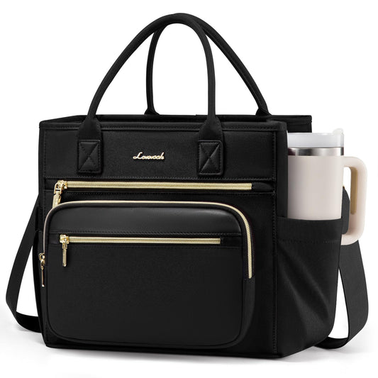 LOVEVOOK Insulated Lunch Bag Women,Wide Opening Adult Lunch Box Women,Leakproof Cooler Bag for Work Picnic Beach Family College,Lunch Teacher Tote Bag with Adjustable Shoulder Strap and Cup Holder