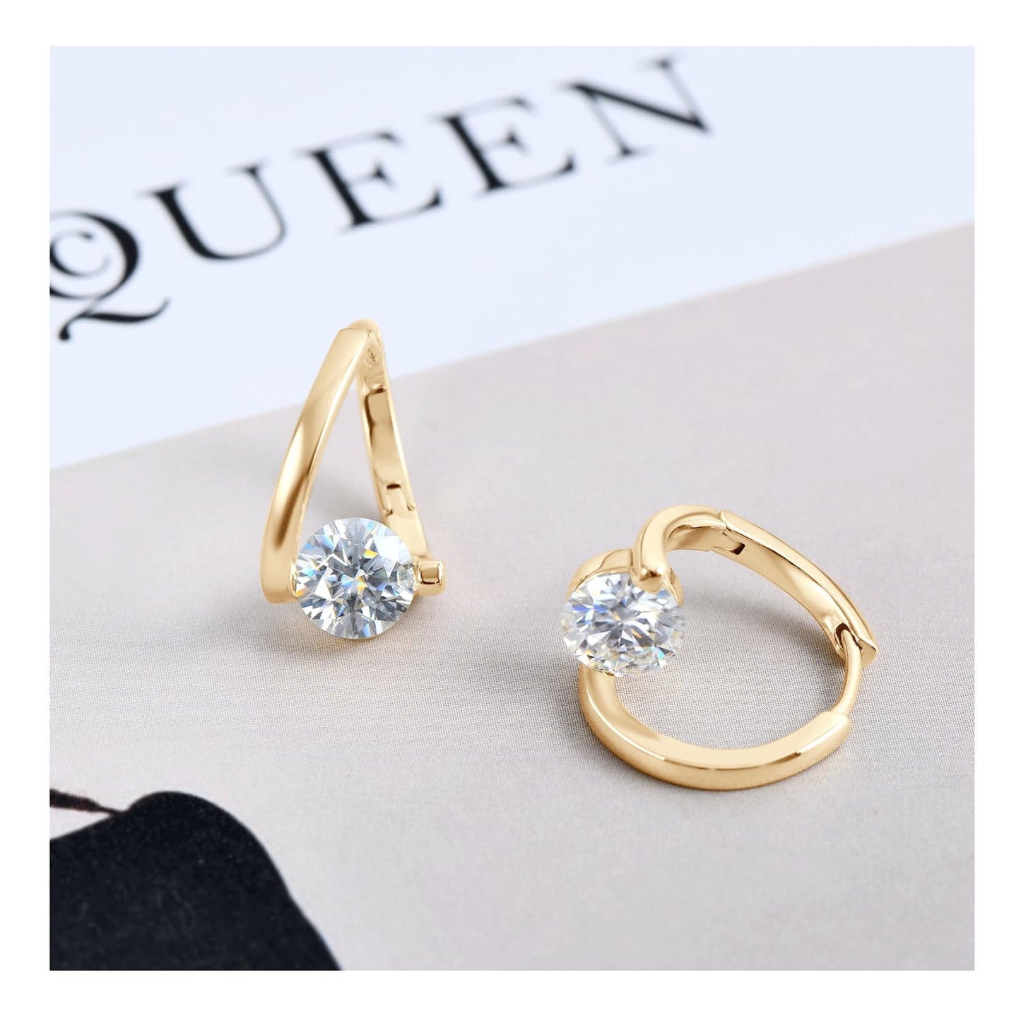 Halolux Lymphvity Germanium Earrings for Women Atheniz Lymphatic Drainage Earrings Gold Silver Cubic Zirconia Hoop Earrings Trendy Jewelry for Women (Gold+Silver)