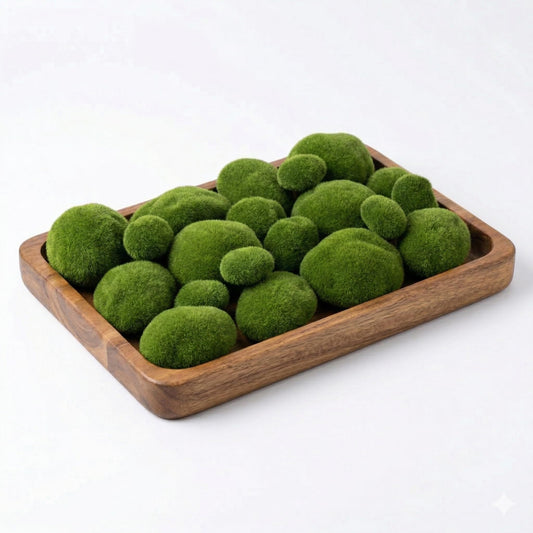 20 Pcs Artificial Moss Rocks, Faux Green Moss Balls for Fairy Garden & Terrarium Decor, Realistic Fuzzy Fake Stones for Vase Fillers, Crafts, Centerpieces & Potted Plants (Mixed Sizes)
