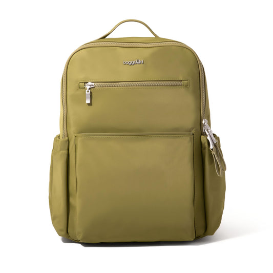 Baggallini Tribeca Expandable Laptop Backpack - 15"x11" Lightweight RFID Computer Bag for Work & Travel with Luggage Sleeve