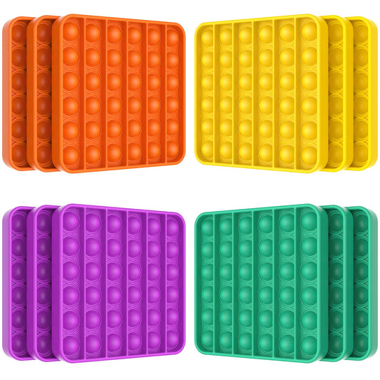 12 Pack Fidget Toys,Push Pop Fidget Sensory Toys Set,Stress Relief Gifts for Kids & Adults,Pop Bulk & Party Favors Toddler Toys for Easter Birthday Gifts,Party Supplies,Classroom Prizes