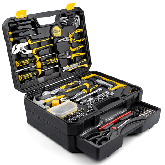 DOWELL 299-Piece Professional Hand Tool Set, Ultimate Drawer Toolbox with Sockets, Pliers, Hex Keys, Screwdrivers for Home, Auto Repair, Workshop & Emergency DIY