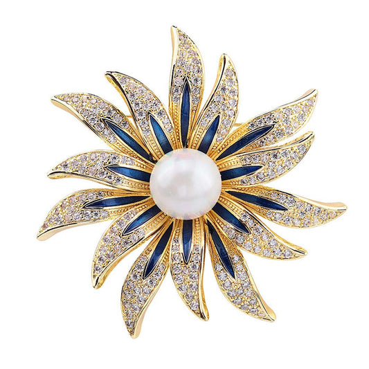 Large Brooches Pins for Women Girls Fashion Gold Flower Jewelry