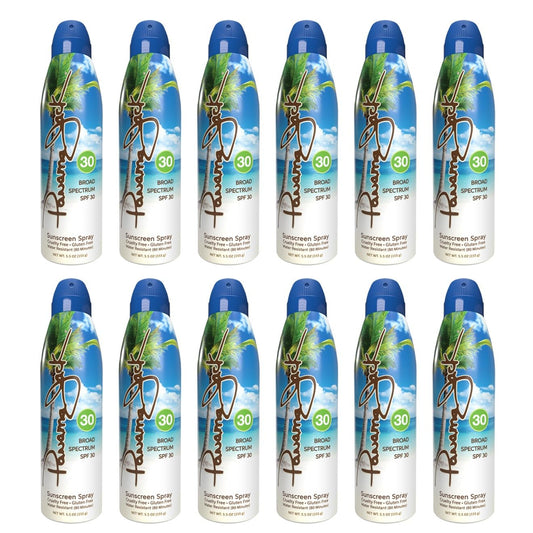 Panama Jack Continuous Spray Sunscreen - SPF 50, Broad Spectrum UVA/UVB Protection, PABA, Paraben, Gluten & Cruelty Free, Water Resistant (80 Minutes), 5.5 OZ (Pack of 12)