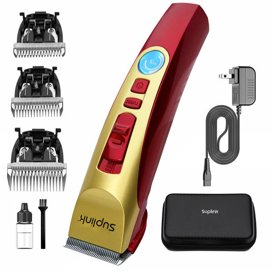 suplink Dog Clippers for Grooming for Thick Heavy Coats/2-Speed Low Noise Rechargeable Cordless Pet Shaver with Stainless Steel 4 Blade for Dogs Pets and Animals