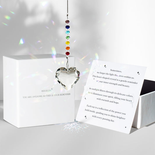 Hegelda Birthday Gifts for Women Friendship,Mothers Day Inspirational Gifts for Friends Coworkers Girlfriend Wife Mom Daughter Sister Aunt Crystals Suncacther Ornaments