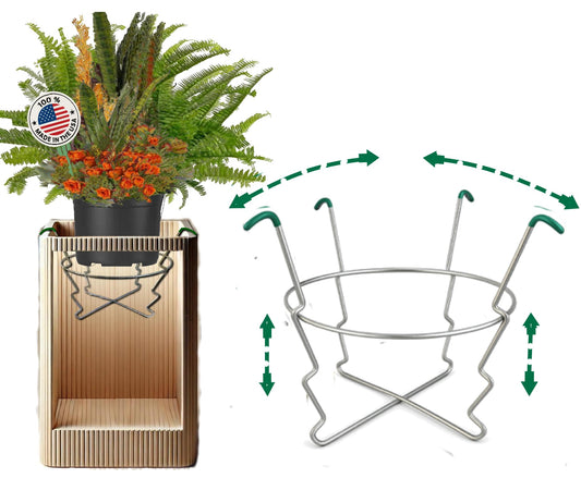 Premium Adjustable Planter Insert. Start at The TOP/Any Height Flower Pot. Any Opening 12-18 Inches Wide - Patented Fit, Stable, No Tools, Watch The Video & Drop IT in..Made in The USA
