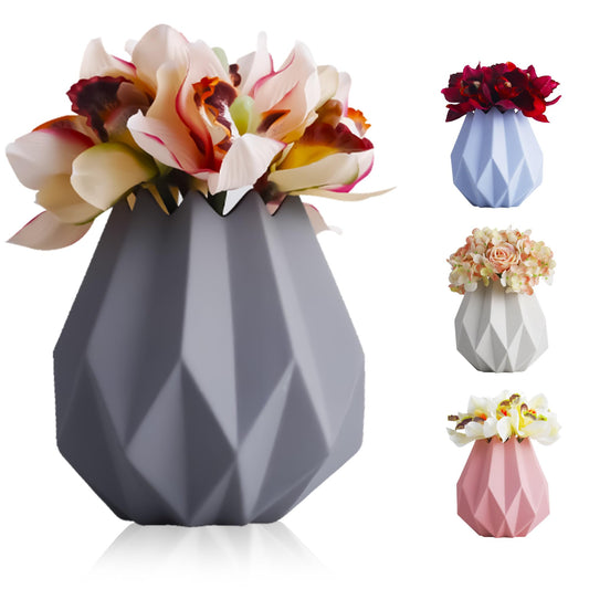 Blessings Decor Ceramic Flower Pots Indoor Plant Pots Small Flower Pots ceramic modern vase (Grey)