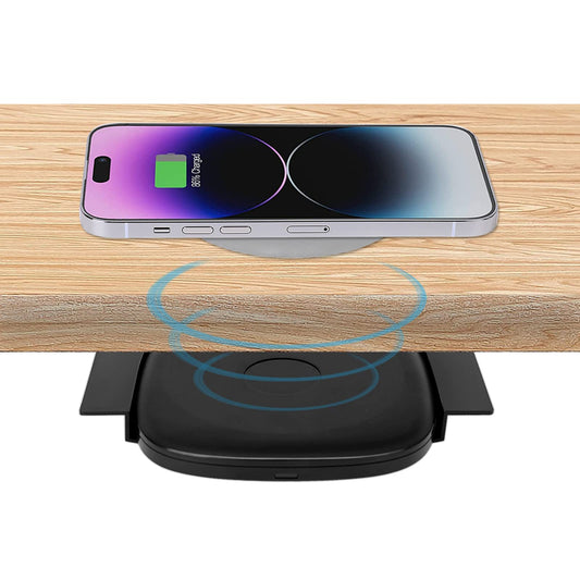 1.57"(40mm) NiiTTER Invisible Wireless Charger, Under Desk Wireless Charger, Under Counter Charging for iPhone 17/16/15/14/13/12/ Samsung Galaxy S25/S24/S23/S22/S21(Adapter Included)