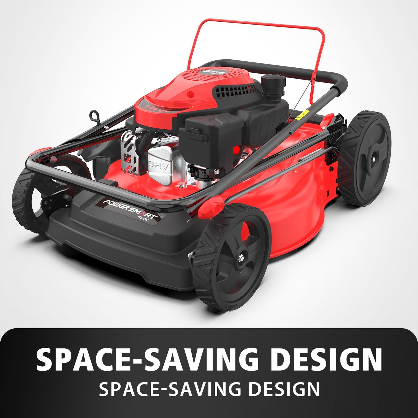 PowerSmart Gas Lawn Mower 21-Inch 144cc OHV Engine 3-in-1 Push Mower with Bagging