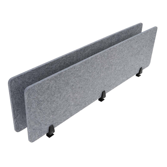 ReFocus Raw Clamp-On Acoustic Desk Divider Mounted Privacy Panel Set – Reduce Noise & Visual Distractions for Office, Study (Castle Gray, 2× Panels (60"×16"))