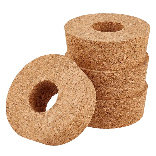 OLYCRAFT 4 Pack Cork Lids for Glass Planters 2.9~3.2 Inch Hydroponic Lids 1.2 Inch Thick Terrarium Cork Covers with 1.2 Inch Hole Natural Cork Stoppers for Hydroponic Plant Propagation Growing Vases