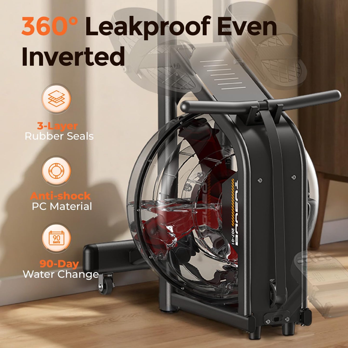 YOSUDA Water Rowing Machines with Bluetooth-Water Rowers 350LBS Weight Capacity for Home Use with Smooth Aluminum Dual Slide Rail & Rowing-Dedicated Monitor