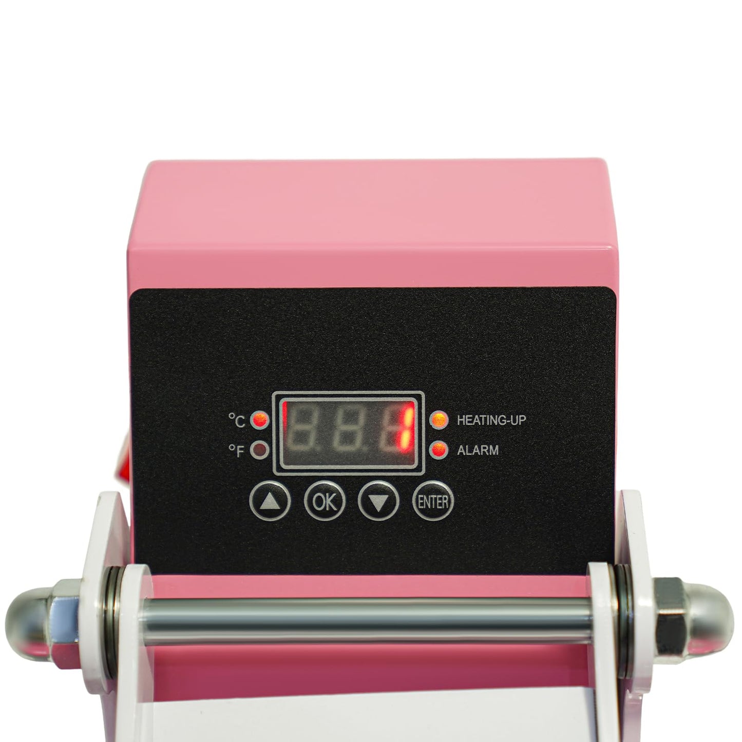 BFDIEEM Heat Press Machine for T Shirts, Digital T Shirt Pressing Machine with Soft Handle, Mini Manual Heat Presser Heavy Duty Hot Press Stamping for Clothing, Bags, Tiles, Pink 11.42 * 14.96in