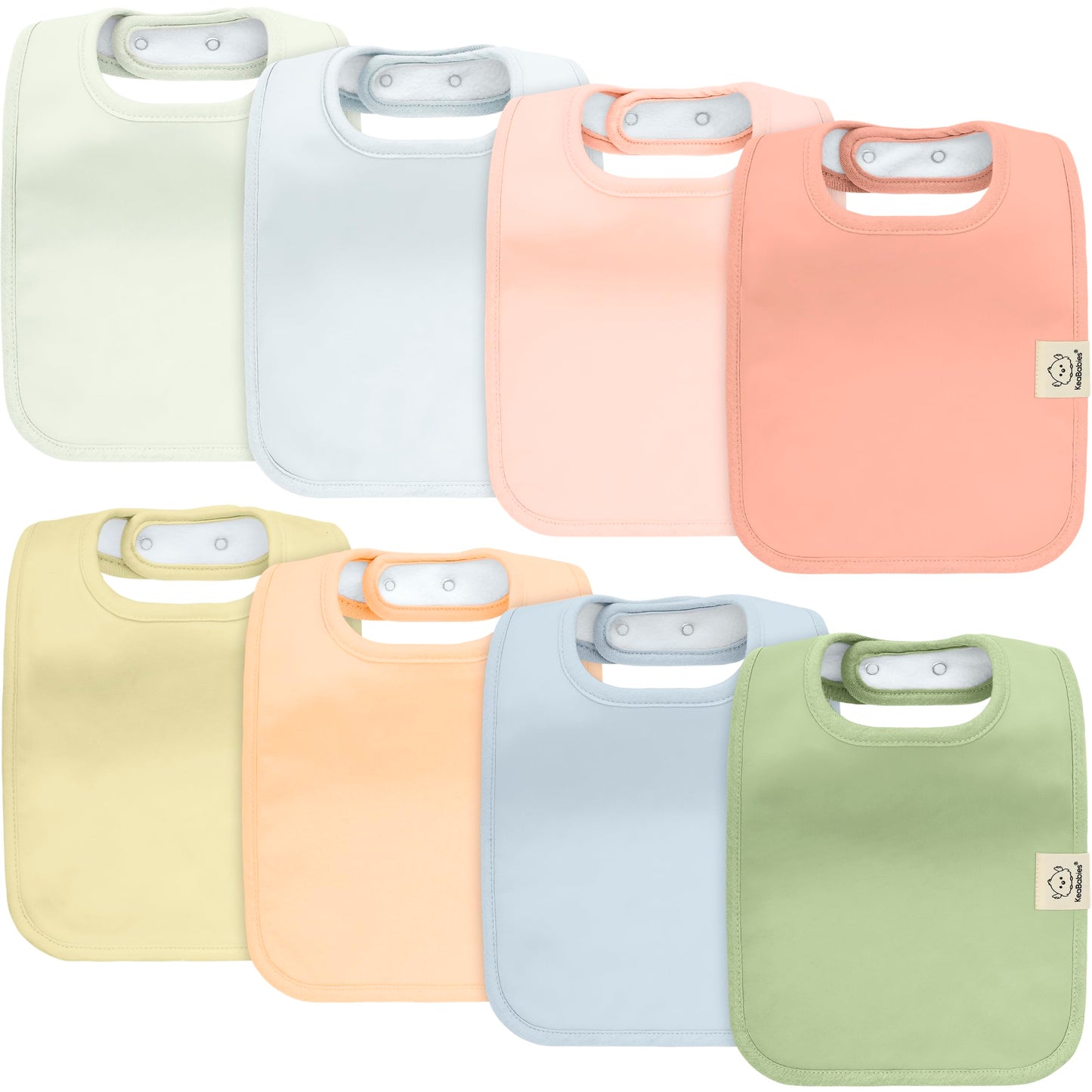 KeaBabies 8-Pack Organic Baby Bibs for Boys, Girls - Super Absorbent Cotton Drool Bibs for Baby Girl & Boy, Teething Toddler, Drooling Newborn, Ultra Soft & Machine Washable (Cruise)