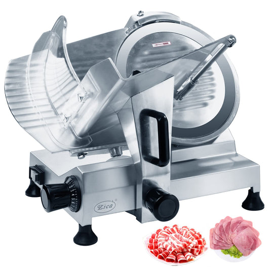 12" Commercial Meat Slicer, Stainless Steel Blade Electric Deli Meat Cheese Food Ham Slicer Commercial and for Home use 370W Zica [ETL]