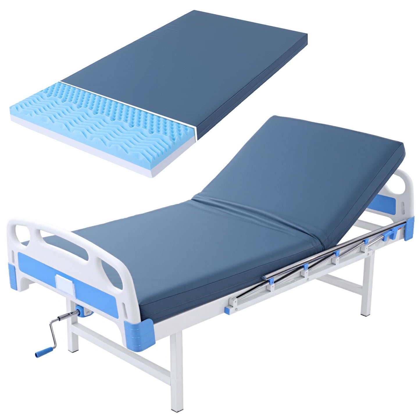 HOMBYS 5-Zone Memory Foam Hospital Bed Mattress for Pressure Relief & Pain Reduction, FDA Registered Medical Mattress for Home or Clinical Use, Waterproof Leakproof Cover, 76"x36"