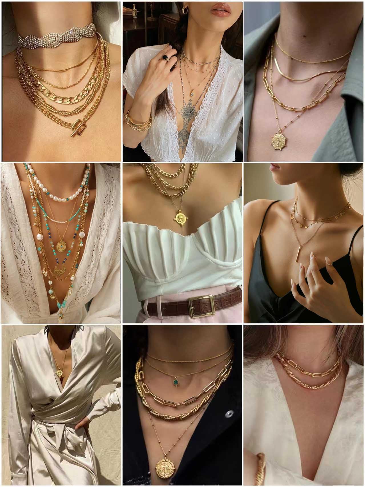 Layering Magnetic Necklace Clasps, Multiple Necklace Clasp,Necklace Clasps for Layered Look，Stainless Steel Chain Link Clasps for Necklaces and Bracelets, Silver, Gold (4pcs|Golden Silver A)