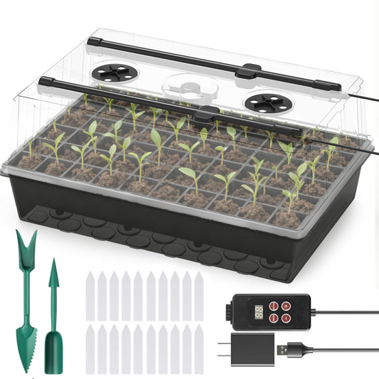 OrionEarth 60-Cell Self-Watering Seed Starter Tray with Grow Light, Upgraded 1–24H Timer, Seed Trays with Humidity Dome, Indoor Gardening System, Starter Kit for Seeds, Plant Germination