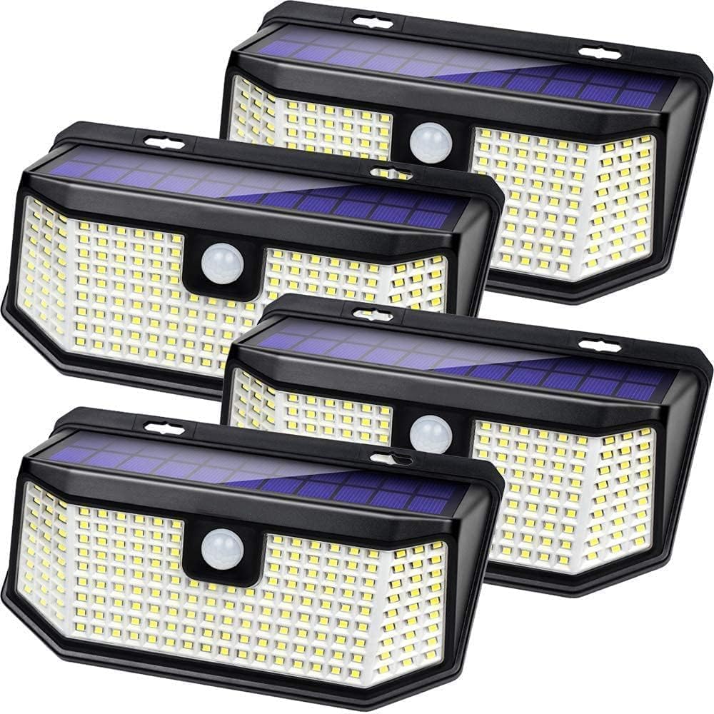 Aootek Solar Lights Outdoor 182 LEDs 2500Lm Solar Motion Sensor Lights IP65 Waterpro of with Wide Anglefor Patio Garden Garage Yard Front Door(2pack)