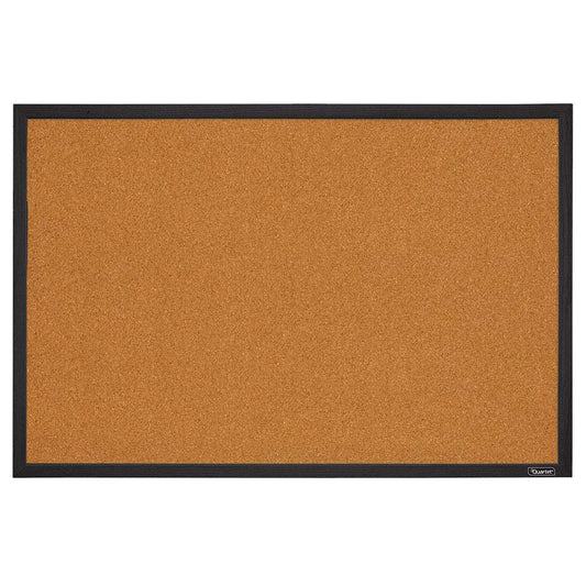 Quartet Cork Bulletin Board, Framed Corkboard, 2' x 3', Black Frame, Message Board, Vision Board (MWDB2436-BK)