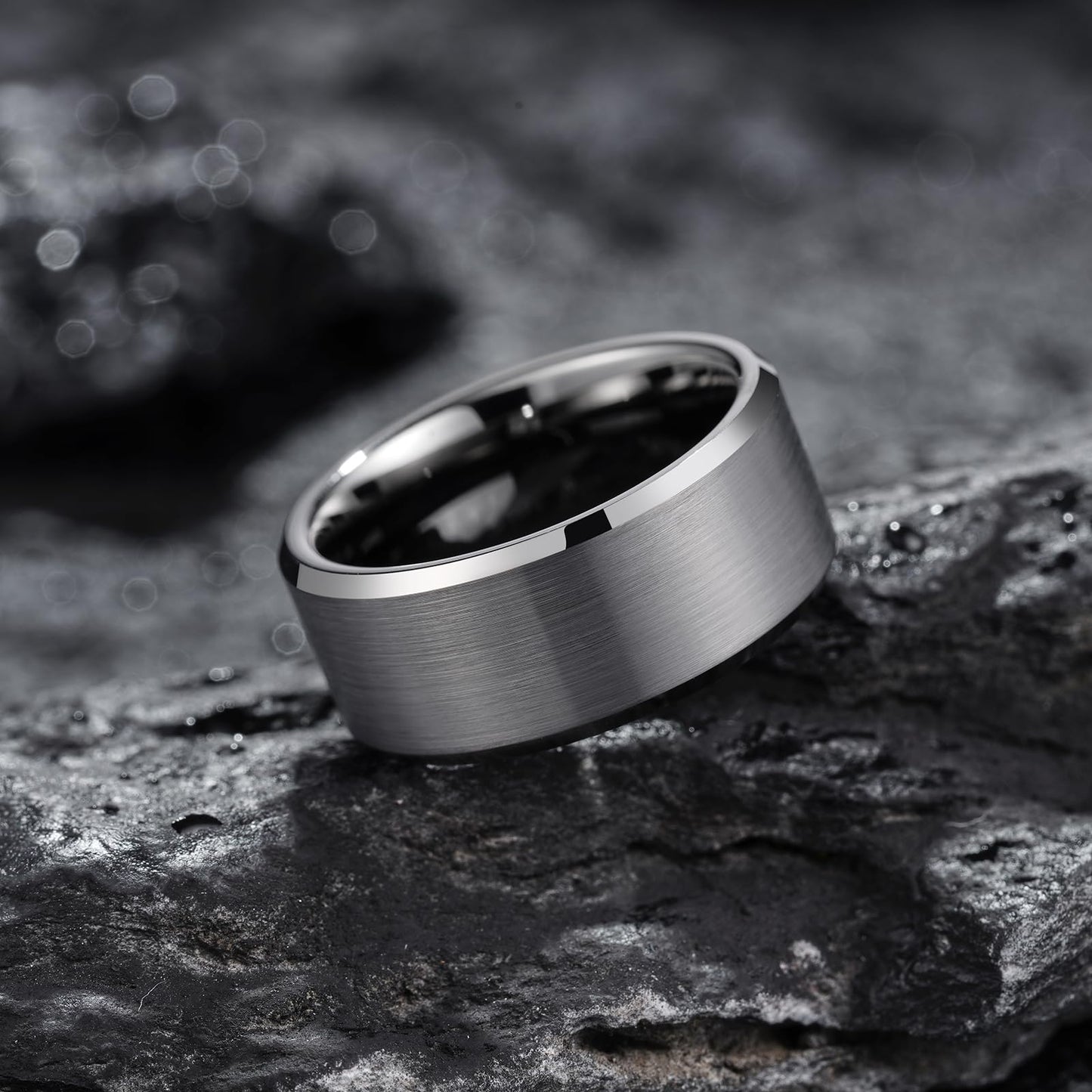 King Will 10mm Tungsten Wedding Band for Men - Gunmetal, Comfort Fit, Size 9.5