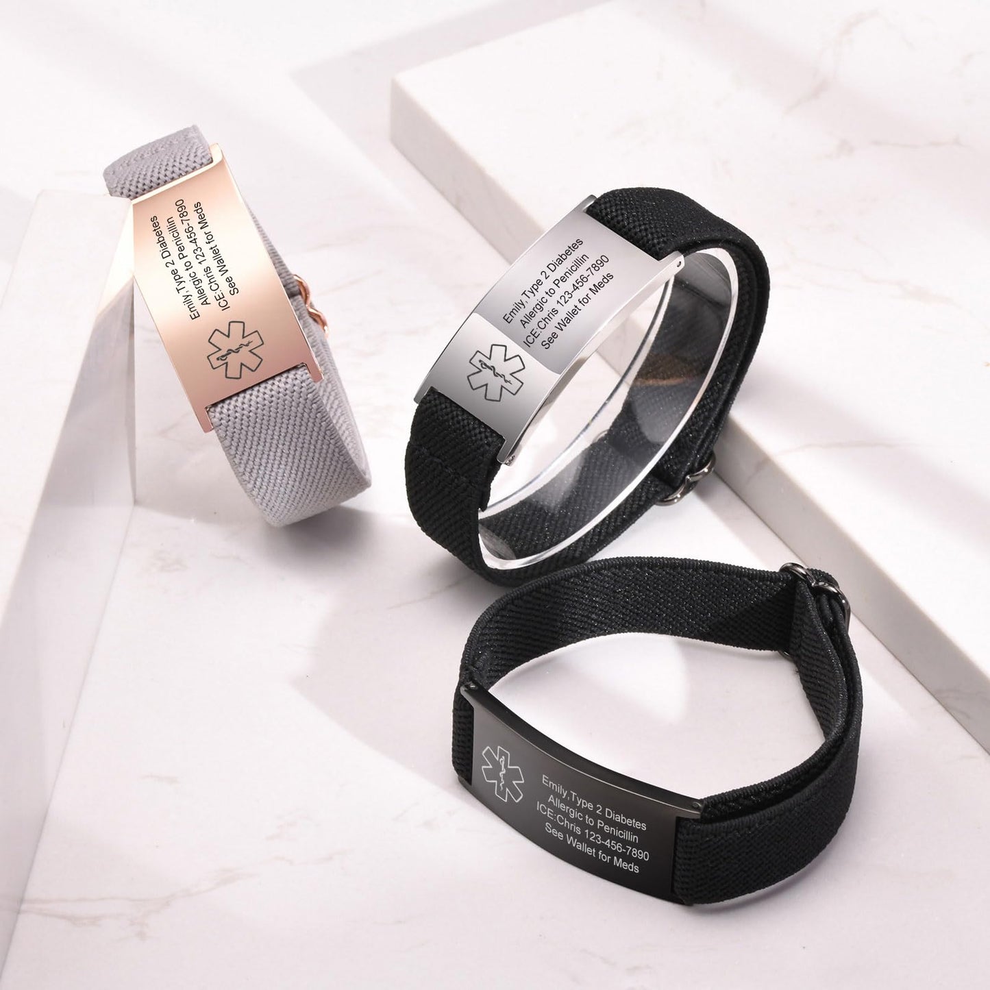 VNOX Blood Thinner Medical Alert Bracelets for Women Men Patients Stainless Steel Emergency Bracelet