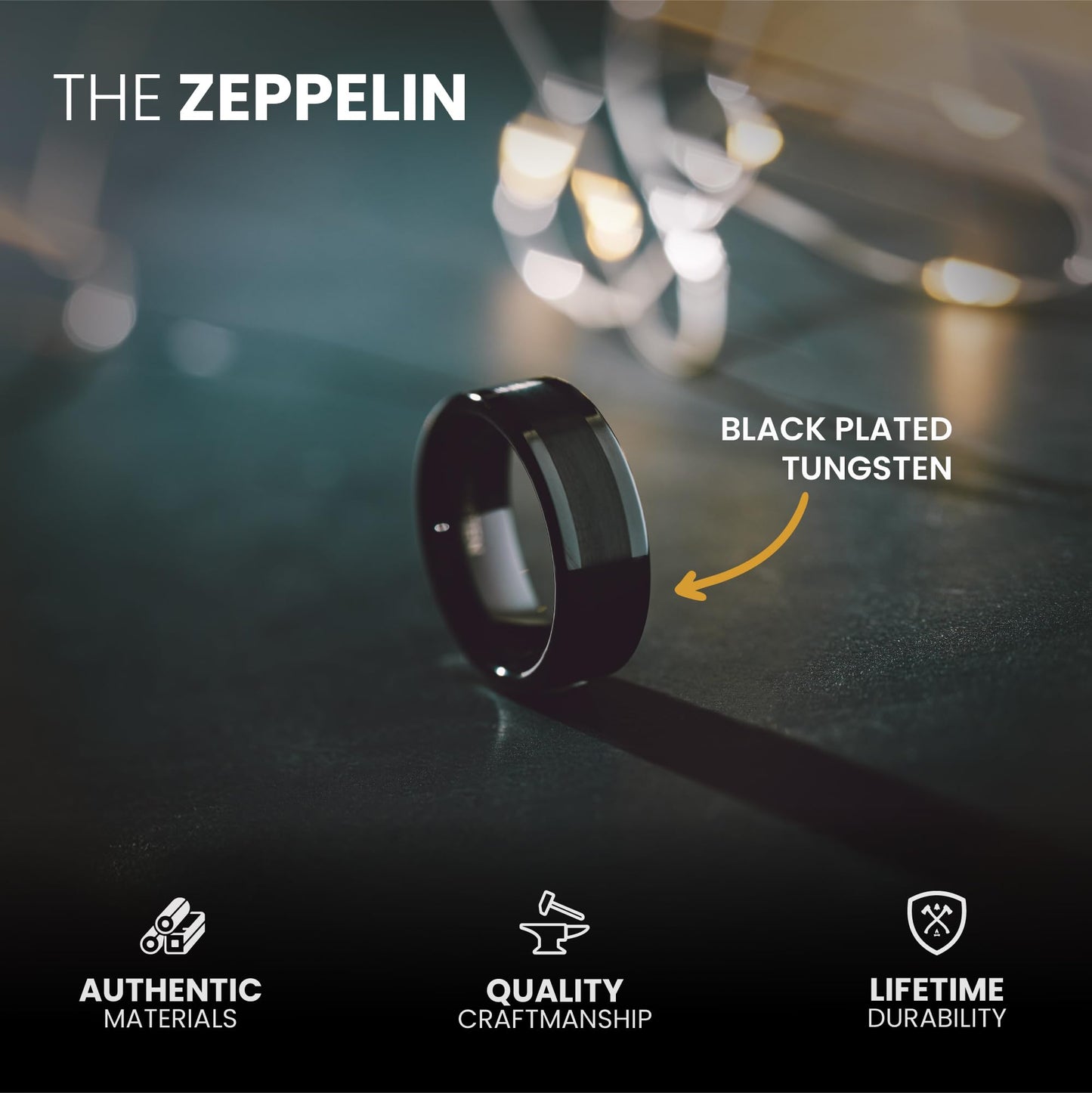 Manly Bands The Zeppelin (8mm) - Size 9