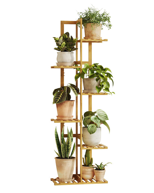 Bamworld Bamboo Plant Stand Indoor 6 Tiered Plant Shelf Outdoor Corner Plant Rack for Multiple Plants Flower Stand Plant Holder for Living Room Bedroom Balcony Patio Garden 48 Inch Natural