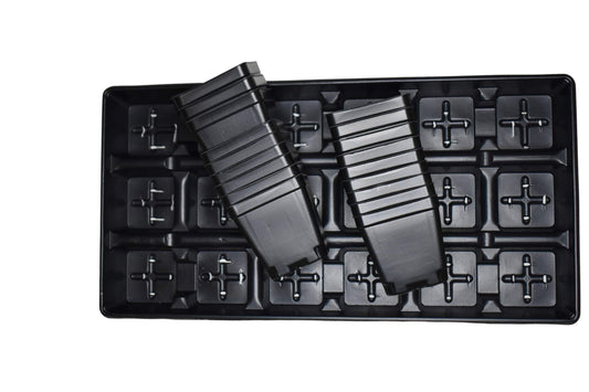 Landmark Plastics Set of 3 Trays Plus 54 POTS - 3.5" Square pots
