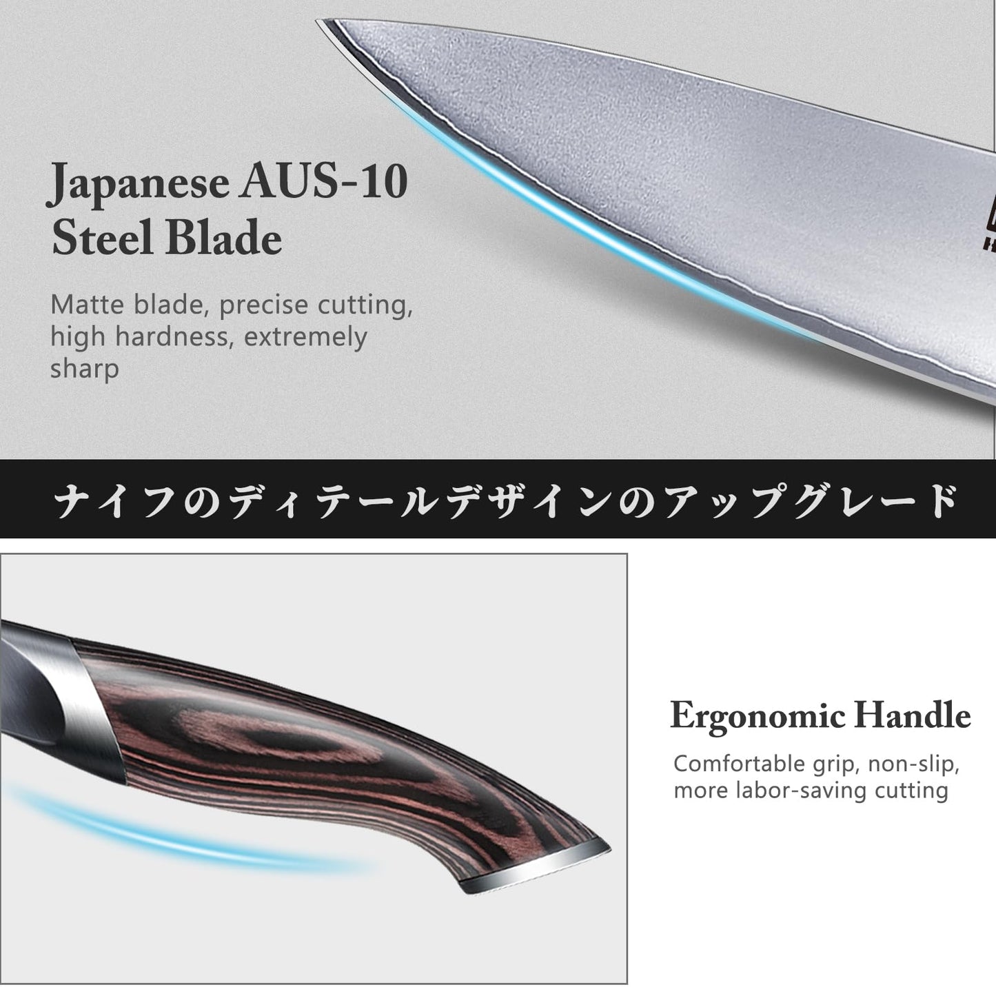 HOSHANHO Knife Set with Magnetic Knife Holder, 6 Pieces Japanese High Carbon Stainless Steel Kitchen Knife Sets, Ultra Sharp Professional Chef Knives Sets