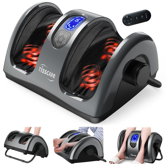 TISSCARE Shiatsu Foot Massager with Heat, FSA Eligible HSA Foot Massager for Plantar Fasciitis, Neuropathy, Circulation and Pain Relief, Massage Feet at Home/Office, Gift for Men and Women