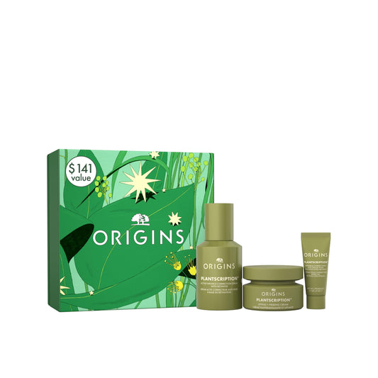Origins Plantscription Lifting & Firming Essentials Skin Care Set | Anti-Aging Routine to Smooth and Firm with Peptides and Retinol | Limited Edition Holiday Gift Set